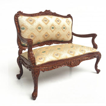 Walnut Louis XV Parlor Chair 1:12 Scale