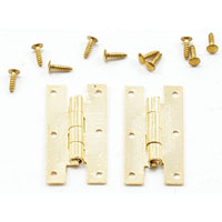 H Hinge - Brass- 4 pcs CLA05666 - Victorian Dollhouses and Miniatures